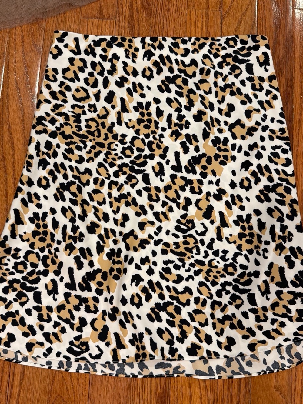 Babaton Leopard Print A-Line Skirt in White, Black & Tan